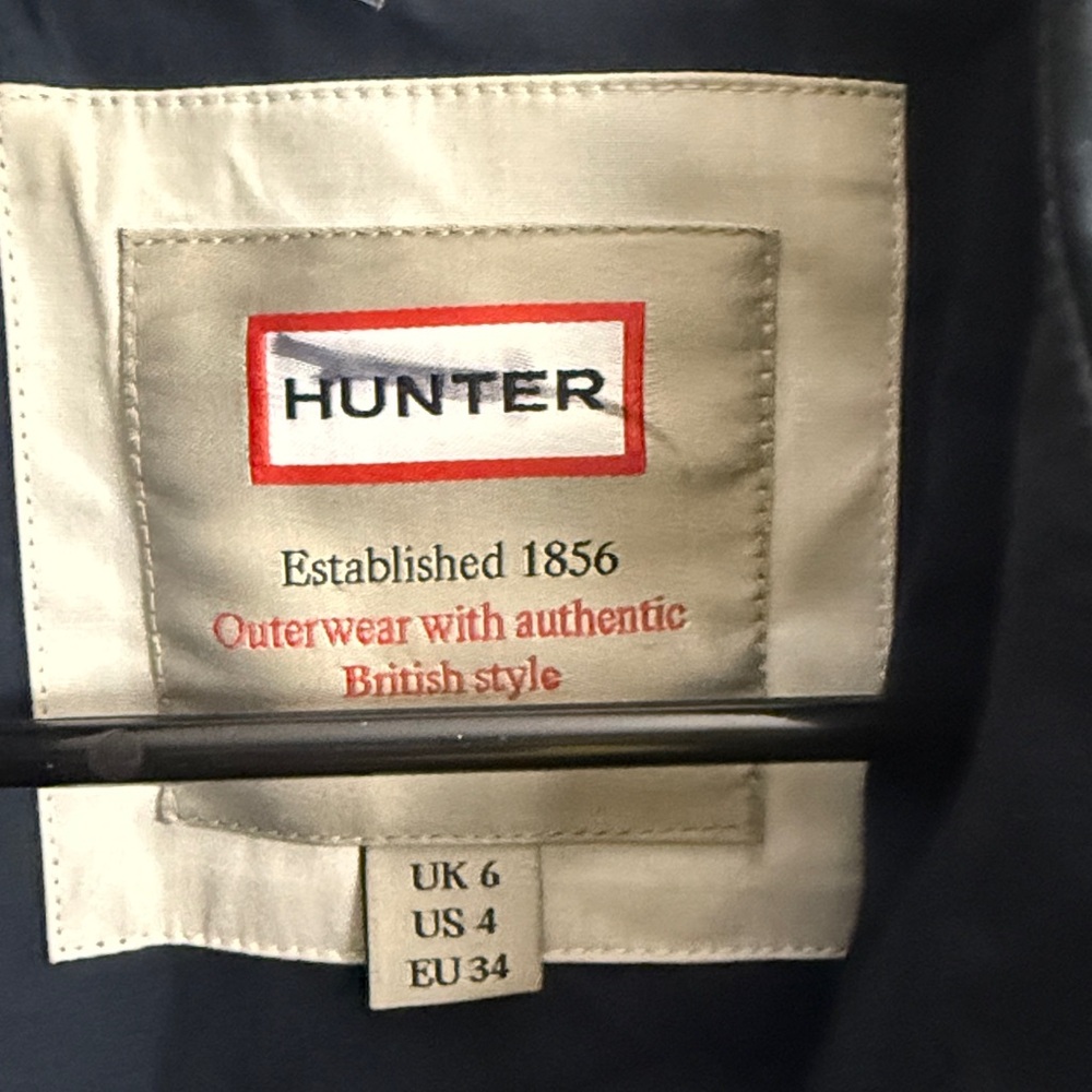 Hunter Women Dark Blue 100% Cotton Trench Style Casual Coat - Picture 2 of 4